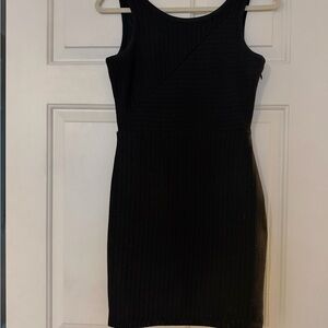 Metaphor Black Textured Mini Dress